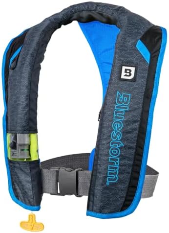 BLUESTORM Stratus 35 Inflatable Life Jacket PFD for Adults | US Coast Guard (USCG) Approved Automatic Self Inflating Life Vest Preserver with Manual Ripcord by Bluestorm