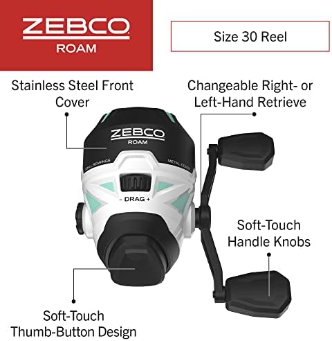 Zebco Roam Telescopic Fishing Rod and Spinning or Spincast Fishing Reel Combo, Durable 6-Foot Fiberglass Rod with ComfortGrip Handle, Pre-spooled with Zebco Cajun Fishing Line - Image 3