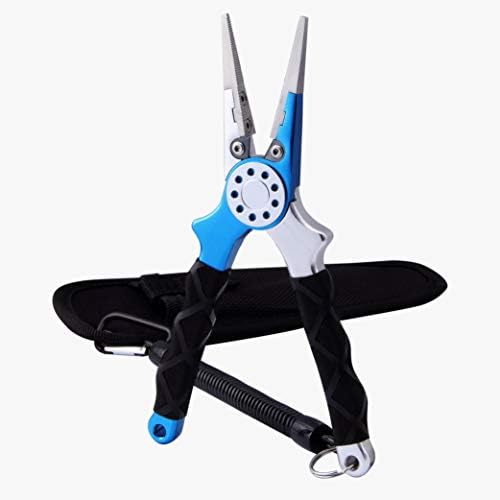 Saltwater Fishing Pliers, Aluminum Braid Cutter with Sheath by CRAZYSHARK
