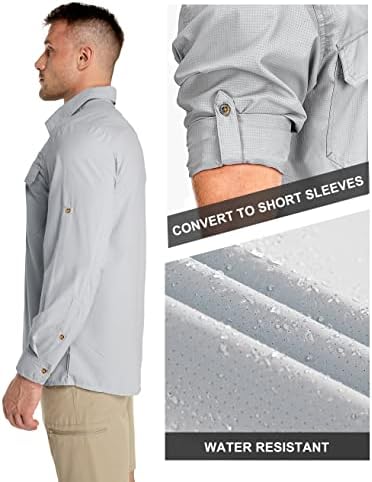 33,000ft Men's Long Sleeve Sun Protection Shirt UPF 50+ UV Quick Dry Cooling Fishing Shirts for Travel Safari Camping Hiking - Image 3