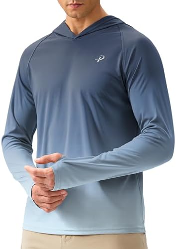 Pudolla Men's Sun Protection Hoodie Shirts UPF 50+ Fishing Hiking Shirt by PudollaSports