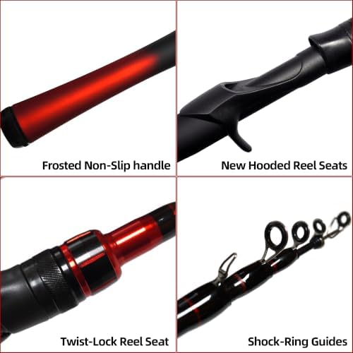 Kilitn Fishing Rod and Reel Combo, Baitcasting Combo Baitcast Reel 5 Foot Durable Fiberglass Telescopic Rod with Fishing Line Full Kits Comfortable Handle - Image 4