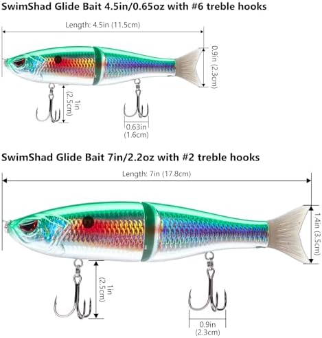Bassdash SwimShad Glide Baits Jointed Swimbait Bass Pike Salmon Trout Muskie Fishing Lure - Image 2