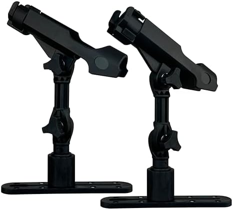 2 Pack Fishing Rod Holder with Track Mount Universal T-Shaped Screw Mounted on Rail for Kayak, Canoe, Fishing Boat by HIUMI