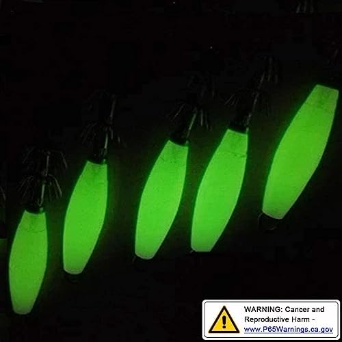 Luminous Squid Jig Hooks Stainless Steel Needles Fluorescent Fishing Cuttlefish Sleeve Squid Jig Baits Night Fishing Saltwater Lures Glow Squid Catcher Hard Baits - Image 5