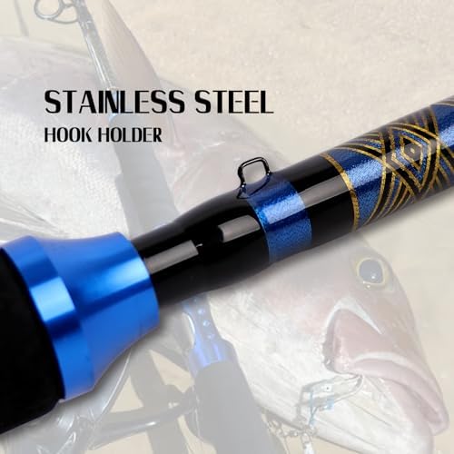 Fiblink Saltwater Graphite Jig Jigging Spinning Fishing Rod Deep Sea Jig Pole 5'6"/6' - Image 6