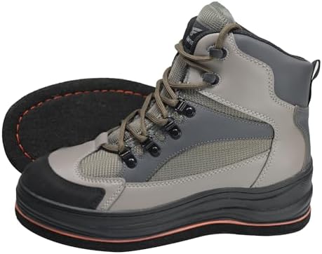 8 Fans Men's Wading Boots Non-Slip Felt Sole, Superior Comfort for Anglers, Perfect for Fly Fishing by 8FANS