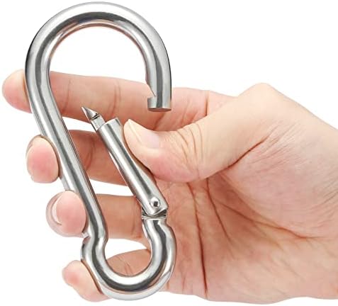 sprookber Stainless Steel Carabiner Spring Snap Hook - 304 Stainless Steel Heavy Duty Clips, Set of 4 - Image 4
