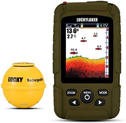 LUCKY Portable Sonar Fish Finder Boat Depth Fishing Fish Finders Waterproof Handheld Wireless Fishing Finder Kayak Transducer Depth Finders for Ice Fishing Sea by LUCKY