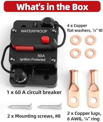 60A Marine Circuit Breaker 12V-48V Manual Reset for Trolling Motor - Image 7