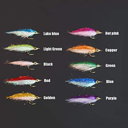 Tigofly 10pcs Ice Dub UV Polar Fry Salmon Minnow Fly Fishing Flies, Size 8 - Image 3