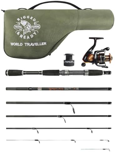 Rigged & Ready Smuggler™ Travel Fishing Rod & Reel Combo, Compact Rods+Case by RIGGEDREADYTRAVELFISHING