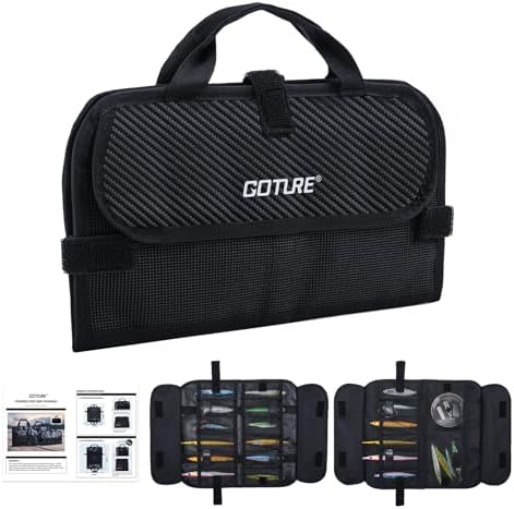 Goture Fishing Jig Bag,20 Mesh Pockets Lure Storage Bag,12.99"x7.09" by Goture