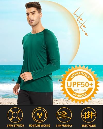 MAGCOMSEN Men's Long Sleeve Shirts UPF 50+ UV Sun Protection Athletic Shirts for Hiking Running Workout Rash Guard - Image 2