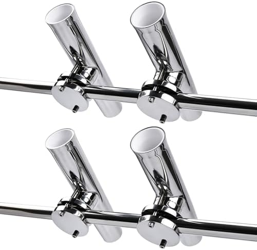 NovelBee 4 Pack Fishing Rod Holders for Boat,Clamp on Rail for 1-1/4" to 2" - Image 7