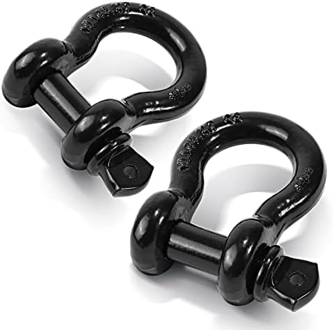 Ohuhu D Ring Shackles 3/4", Heavy Duty Steel Shackles 2 Pack by Ohuhu
