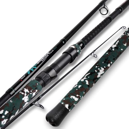 Fiblink 4-Piece Surf Spinning Fishing Rod, Portable Travel-Friendly Pole, Carbon Fiber Fishing Rod (9’/10’/12’) by Fiblink