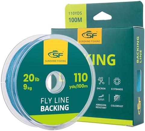 SF Fly Line Backing for Fly Fishing Braided 20/30LB Polyester Trout Salmon by SUNSHINEFISHING