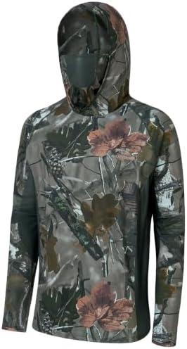BASSDASH Men's UPF 50+ Camo Long Sleeve Hunting Fishing Hoodie Shirt by Bassdash