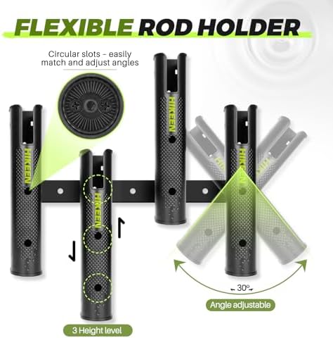 Hikeen Adjustable Fishing Rod Holder, 4 Tube Fishing Pole Holders Wall-Mounted Rod Rack for Boat Kayak Golf Cart Garage Crate Cooler Wagon RV - Image 2