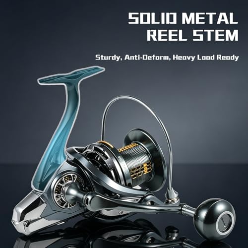 Fishing Spinning Reel, 10000/12000 Saltwater Spinning Reel, 45LBS Max Drag, CNC Aluminum Screw-in Handle & Spool, Oscillating Guide Rod System, Surf Fishing Reel for Beach & Boat Fishing - Image 6