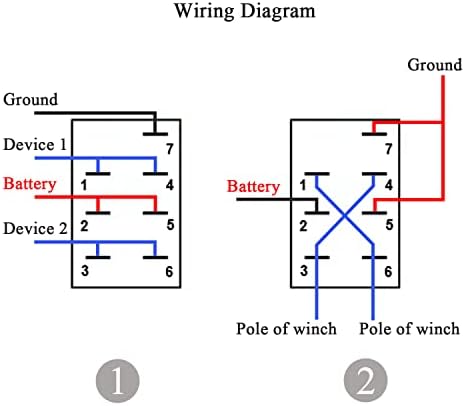 12V 24V RED Led Up Down Momentary Rocker Switch with Wires 7P (ON)-Off-(ON) Arrows Mom Switches for Car Boat Dump Trailer Camper Polaris Ranger RZR UTV ATV SXS - Image 3