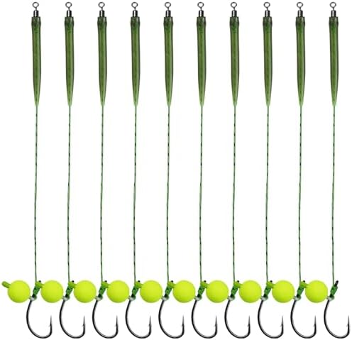 Carp Fishing Hair Rigs Carp Fishing Gear with Braided Thread Line, Carp Fishing Hooks Size 2/4/6/8, Swivel Snaps and Artificial Carp Boilie Eggs by Fishing