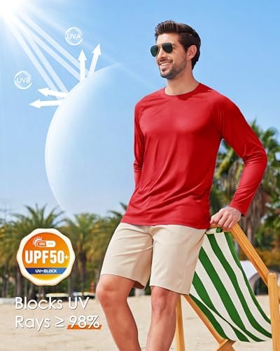 Boladeci Men's UPF 50+ Sun Protection UV SPF Shirts Long Sleeve Lightweight Quick Dry Swim T-Shirts Rash Guard - Image 3