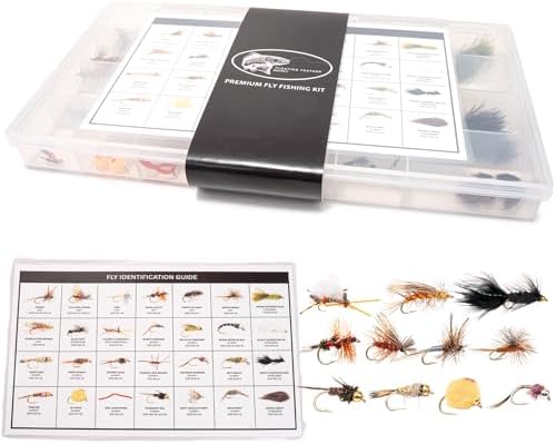 64-268 Piece Fly Fishing Flies Kit | Premium Hand Tied Trout Flies Assortment | Dry Flies, Nymphs, Streamers, Wooly Buggers, Terrestrials | Fly Box, Fly ID Card | Bass, Panfish by FloatingFeatherSupply