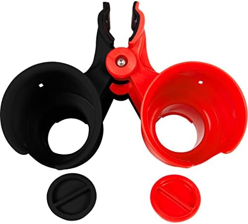 ROBOCUP, (Red & Black), Patented Clamp On Boat Cup Holder | Multifunction Dual Drink Caddy for Fishing Poles, Tools, Net, Gaff | Portable Storage for Boating, Beach, Umbrellas, Golf Carts, Strollers - Image 4