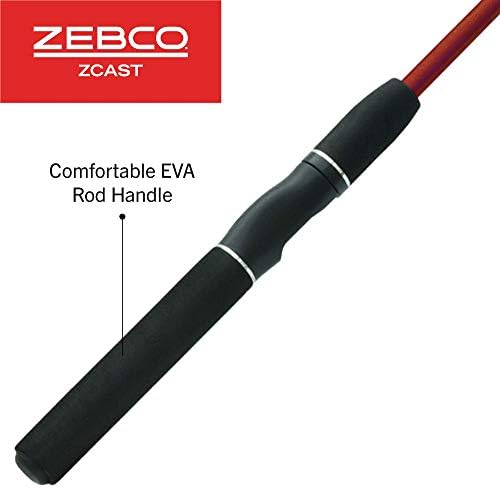 Zebco Z-Cast Spinning Fishing Rod Durable Z-Glass Fishing Pole, Comfortable EVA Rod Handle, Shock-Ring Guides, Medium Power - Image 3