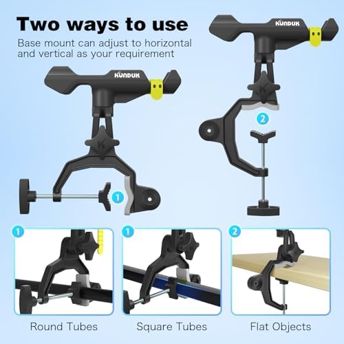 Upgraded Fishing Rod Holder with Button-Lock 360° Dual Rotation,Universal Silicone Strap & Enlarged V-Clamp Fits Round/Square Tubes,Secure Adjustable Boat Fishing Gear for All Rod - Image 6