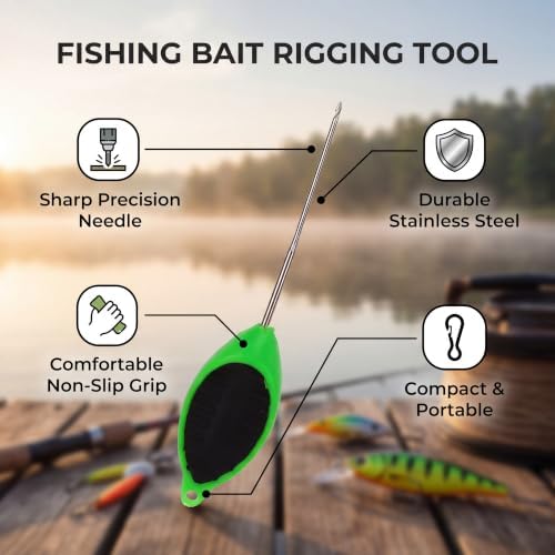 POCREATION Fishing Bait Rig Tool, Baiting Drill Lure Rigging Needle Hook Portable for 3 in 1 Combo Carp Fish Tackle Kit for Making Rigs Driller Needle, Splicing Tools - Image 6