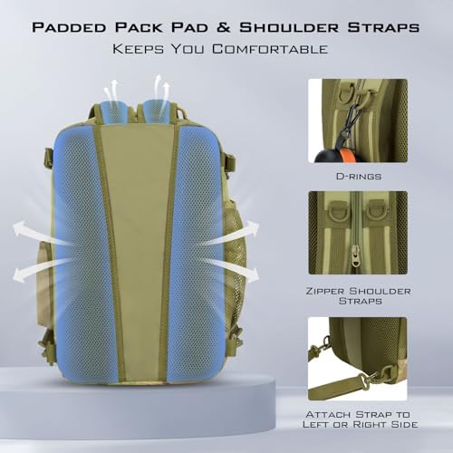 KastKing Blowbak Fishing Sling Bag, Fishing Backpack with Rod Holder - Image 5