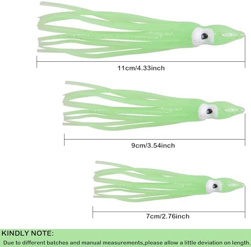 20pcs/40pcs Octopus Skirts Saltwater Soft Plastic Lure Fishing Squid Silicone Lure Bait Glow Trolling Fishing Lure Bass Fishing Tackle Accessories 2.75"/3.54"/4.33" - Image 2