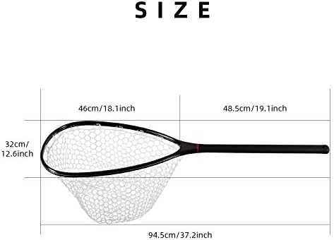 SF Fly Fishing Landing Net Soft Rubber Mesh Trout Net Catch and Release Net - Image 2