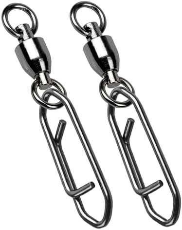 AMYSPORTS High Strength Snap Swivels Stainless Bearing Rolling Fishing Swivel Freshwater Snap Swivels Fishing Clip Steel Black Nickel by AMYSPORTS