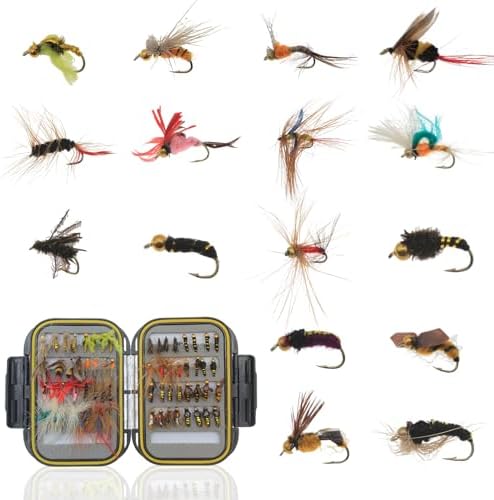 Fly Fishing Kit, Handcrafted Dry Wet Flies with Realistic Lure Design Ready by Lilureena