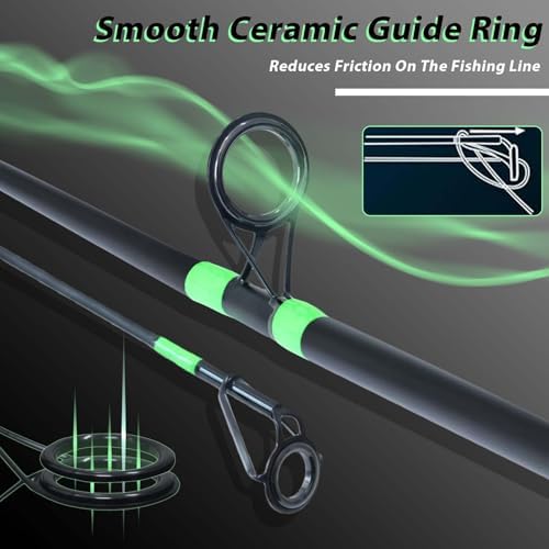 Surf Spinning Fishing Rod 9'-12', 3-Piece Carbon Fiber Saltwater Rod with 2 Identical Tips Lightweight High-Sensitivity Long-Cast Shore & Beach Casting Rod for Pier Surf Fishing - Image 3