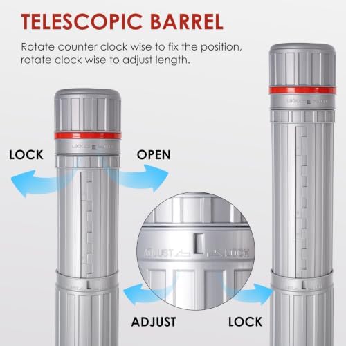 DEWEL Poster Tube 30"-51", Telescoping Blueprint Tube Art Tube with Strap - Image 3