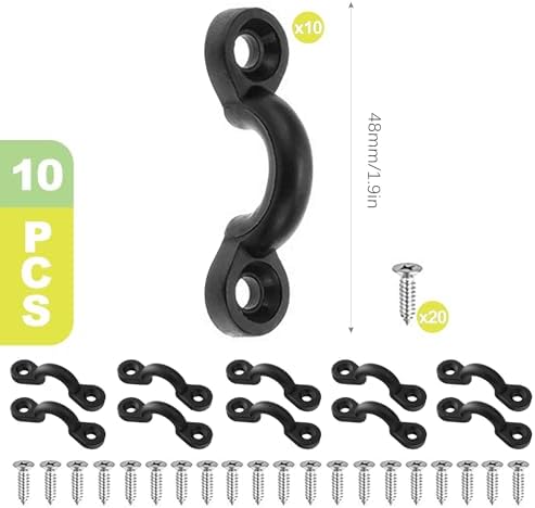 10 Pcs Kayak Rigging Kit Nylon Bungee Deck Loops Pad Eyes with Stainless Steel Screws Marine Grade Boat Tie-Down Hooks Replacement Accessories for Canoes Paddle Boards and Fishing Boats - Image 2