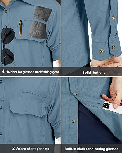 33,000ft Men's Long Sleeve Sun Protection Shirt UPF 50+ UV Quick Dry Cooling Fishing Shirts for Travel Safari Camping Hiking - Image 6