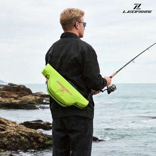LEOFISHING Portable Folding Water-Resistant Fishing Pole Bag 45cm/17.7in 120cm/47.2in Shock-Resistant Fishing Pole Carrier Case Store up to 2-3 Fishing Rod with Reel and Gears - Image 6