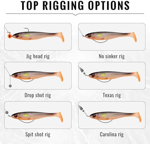 TRUSCEND Shadtale Easy Catch Soft Fishing Lures, Unique Vibration and Action for Various Rigs, Paddle Tail Swimbaits Trailer for Bass, Trout, Crappie, Walleye, Redfish, Saltwater & Freshwater Fishing - Image 4