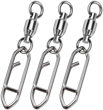 Alwonder 30-Pack Fishing Speed Clips Quick Change Snap Swivels, Ball Bearing Swivel Power Clips Fishing Snap Swivels Freshwater Saltwater Crankbait Popper Lures Quick Snaps Connectors Tackle by Alwonder