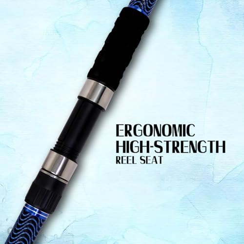Fiblink Surf Fishing Rod Carbon Surf Spinning Rod Portable Travel Saltwater Beach Blue Surf Rod with SuperPolymer Handle 8'6"/9'/10'/12'/15' - Image 5