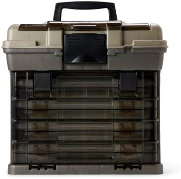 Plano Guide Series StowAway 4-By Rack System Tackle Box, Holds 4 3700 Utility Tackle Boxes, Quick-Access Top Storage with DuraView Lid, Durable Construction, Flexible, Adaptable Fishing Box by PLANO%C2%AEOutdoors