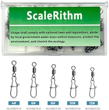 Fishing Swivels with Snap, 100 Pcs Barrel Swivels Tackle - Image 6