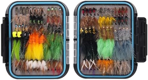 64/108pcs Fly Fishing Flies Assortment Kit for Trout Bass with Box by Unknown