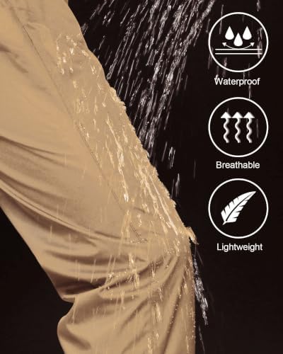 iCreek Men's Rain Pants Waterproof Breathable Lightweight Rain Over Pants - Image 4